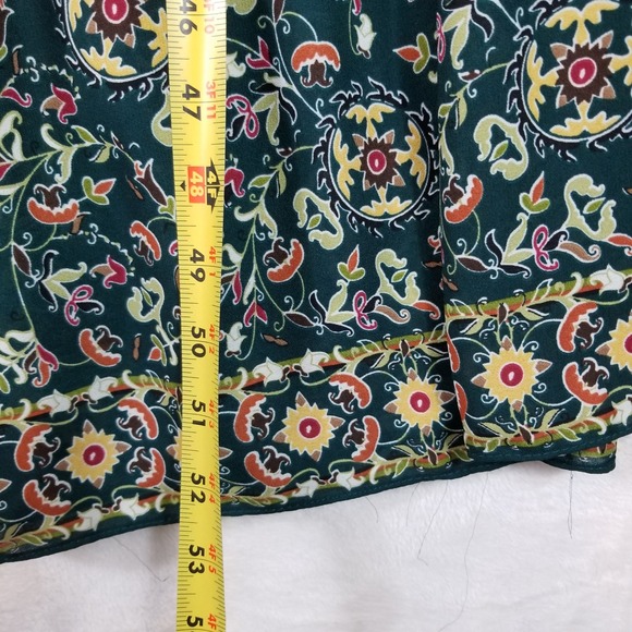 Max Studio Green Floral Smocked Tiered Maxi Dress Puff Sleeve 1904D63 XS - Picture 8 of 9